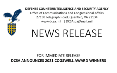 DCSA Announces 2021 Cogswell Award Winners